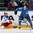 MINSK, BELARUS - MAY 14: Kazakhstan's Alexei Vasilchenko #29 looks to make a pass while Russia's Sergei Plotnikov #16 defends while falling down during preliminary round action at the 2014 IIHF Ice Hockey World Championship. (Photo by Andre Ringuette/HHOF-IIHF Images)

